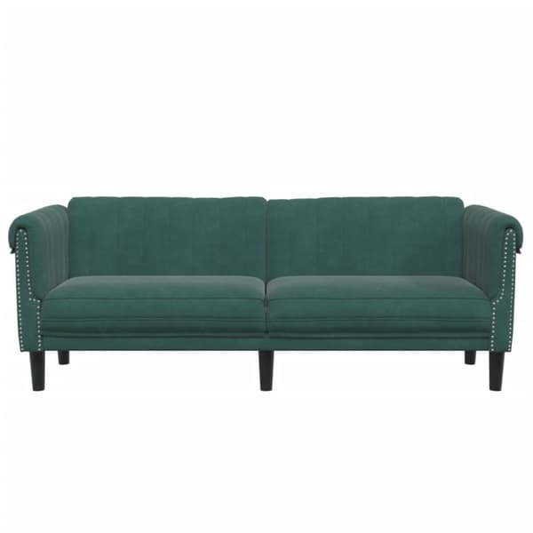 Soffa 3-sits mörkgrön sammet