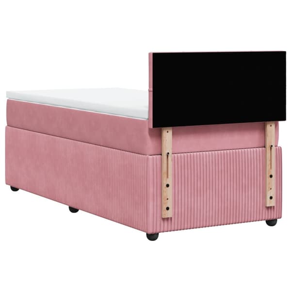 Ramsäng med madrass rosa 100x200 cm sammet