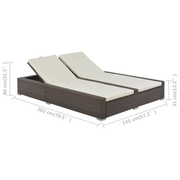 Dubbel solsäng konstrotting brun