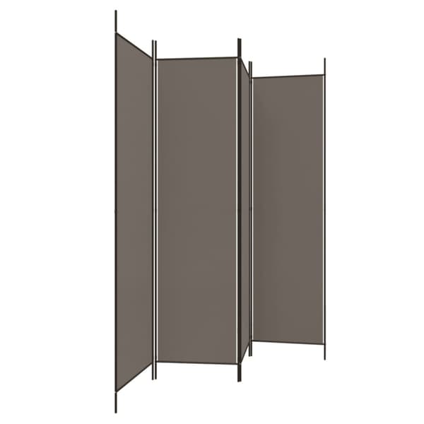 Rumsavdelare 4 paneler antracit 200x200 cm tyg