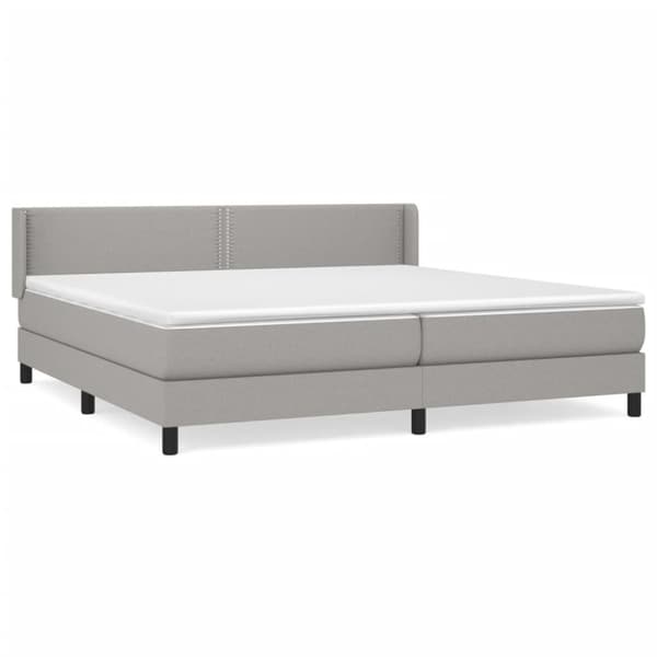 Ramsäng med madrass ljusgrå 200x200 cm tyg