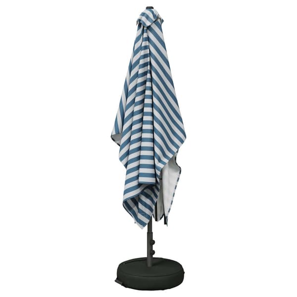 Trädgårdsparasol 200 x 300 cm Polyester Rektangulär Blå och Vit