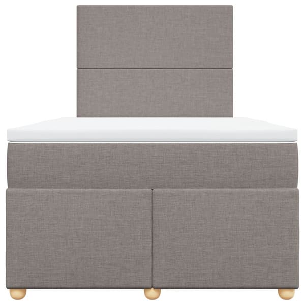 Ramsäng med madrass taupe 120x200 cm tyg