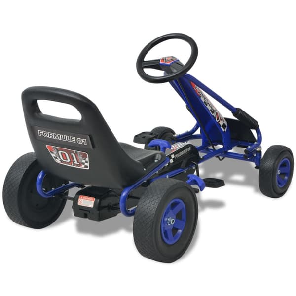 Gokart med pedal och justerbart säte blå