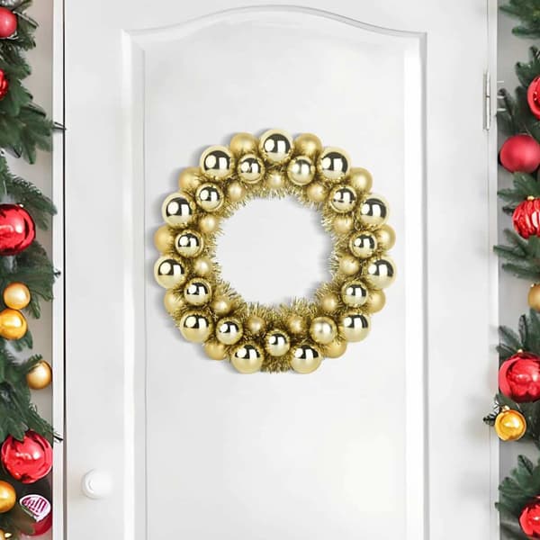 Julkulor kransar 2 pcs Guld 33 x 33 x 7 cm Polystyren