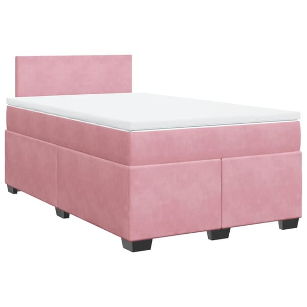 Ramsäng med madrass rosa 120x200 cm sammet