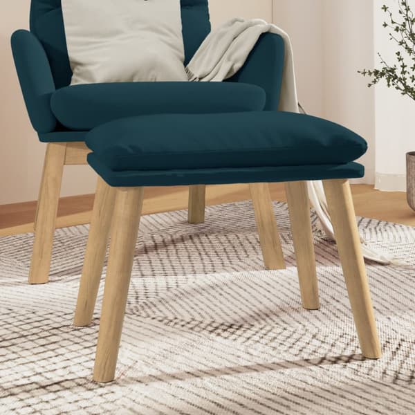 Fotpall blå 45x29,5x35 cm sammet