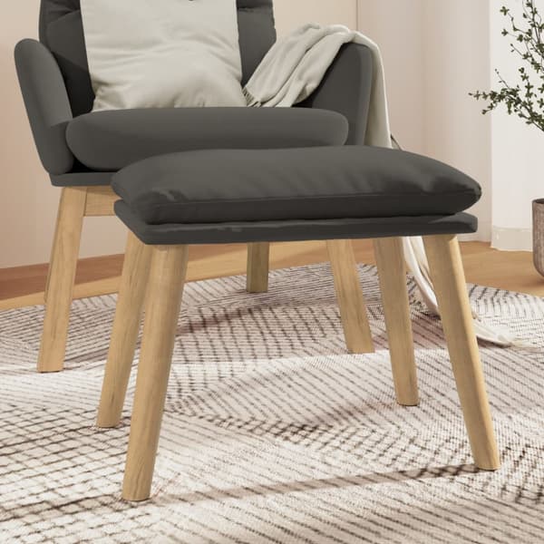 Fotpall mörkgrå 45x29,5x35 cm sammet