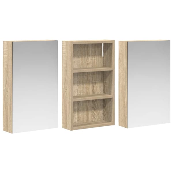 Badrumsskåpsset 3 st 90 x 10,5 x 50 cm Konstruerat trä