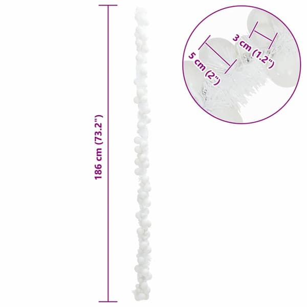 Julkulagirland Vit 186 cm Polystyren