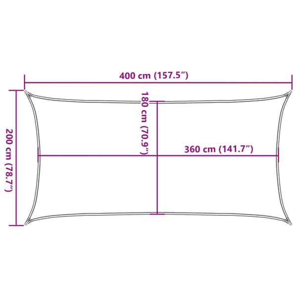 Solsegel 160 g/m² rektangulär sand 2x4 m HDPE
