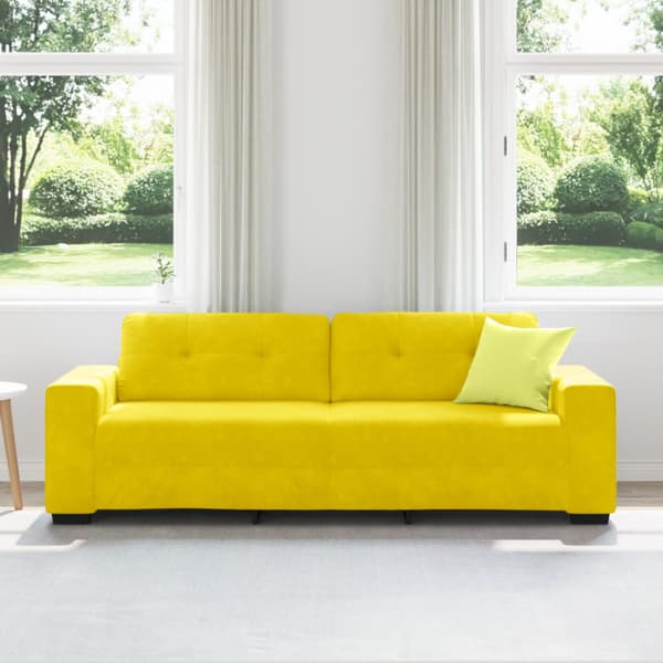 3-Sits soffa Gul 220 cm Sammet
