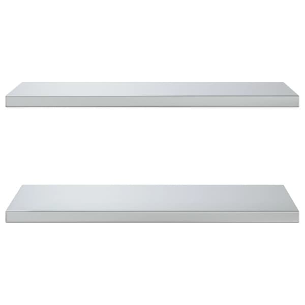 Vägghyllor 2 st 75x40 cm silver rostfritt stål