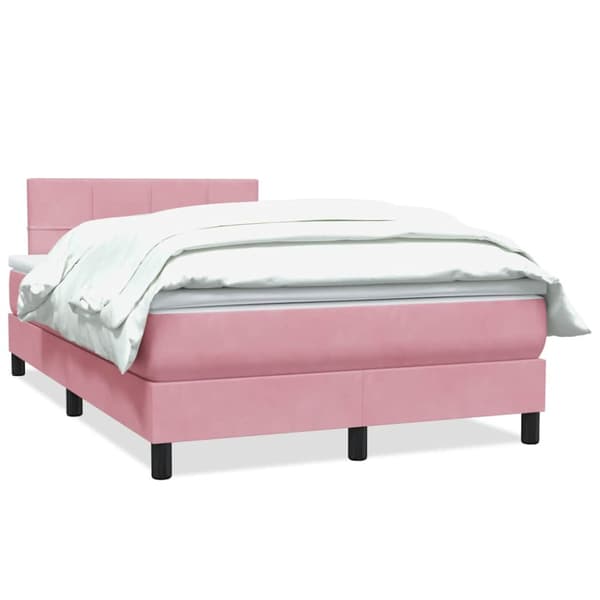 Ramsäng med madrass rosa 120x220 cm sammet