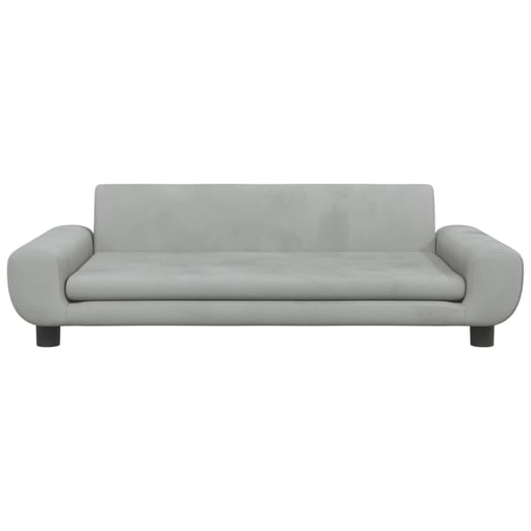 Hundbädd ljusgrå 100x54x33 cm sammet