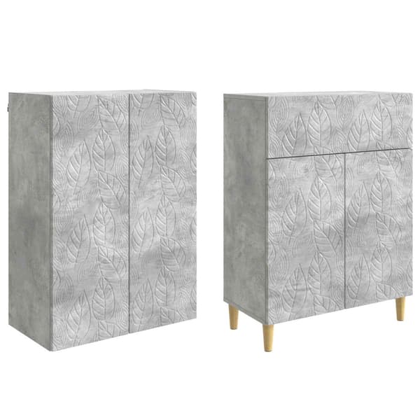 Skåpset 2 pcs Betonggrå Konstruerat trä