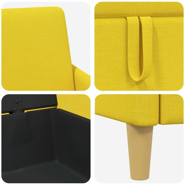 Soffgrupp med förvaring 2 pcs Ljusgul Polyester