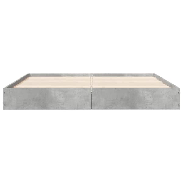 Sängram betonggrå 140x200 cm konstruerad trä