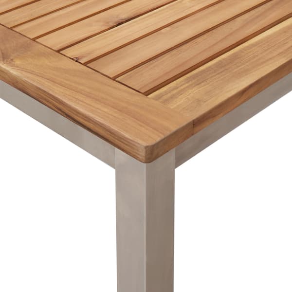 Trädgårdsmöbelset 7 pcs Brun Massivt teakträ