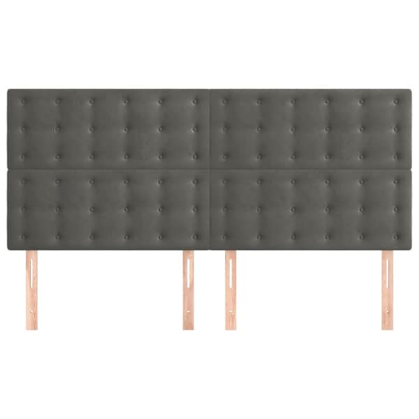 Sänggavel mörkgrå 180x5x118/128 cm sammet