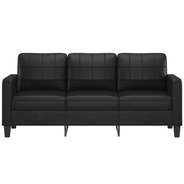 3-sitssoffa svart 180 cm konstläder