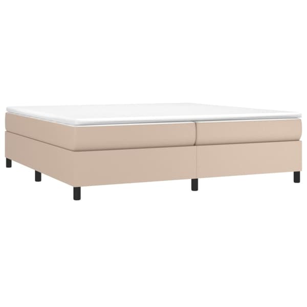 Boxspring-sängram cappuccino 200x200 cm konstläder