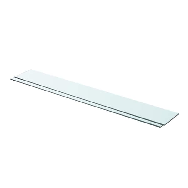 Hyllplan 2 st glas genomskinlig 90x12 cm