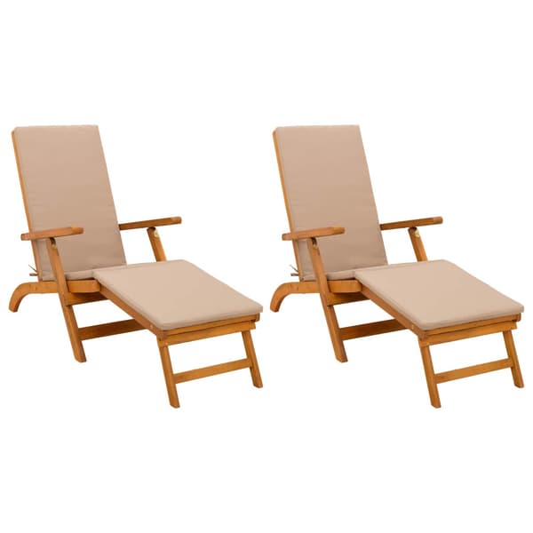 Reclining och Fällbar Solstol 2 pcs 55 x 146 x 91 cm