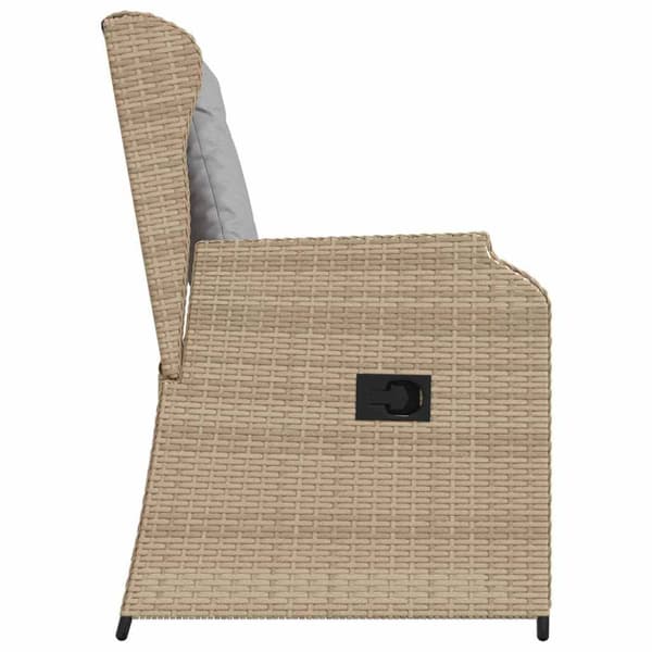 Trädgårdsbänk 2 pcs Beige konstrotting