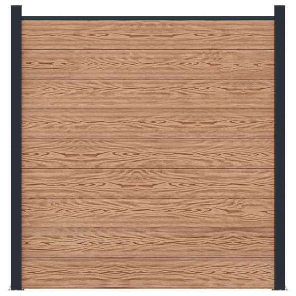 Stängselpanel WPC och aluminium Brun