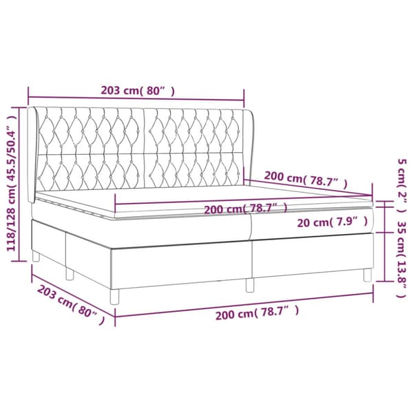 Ramsäng med madrass blå 200x200 cm tyg
