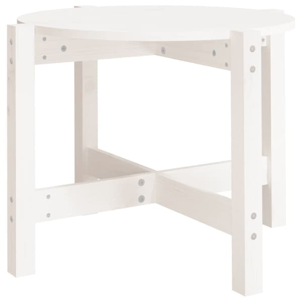 Soffbord vit Ø 62,5x45cm massiv furu