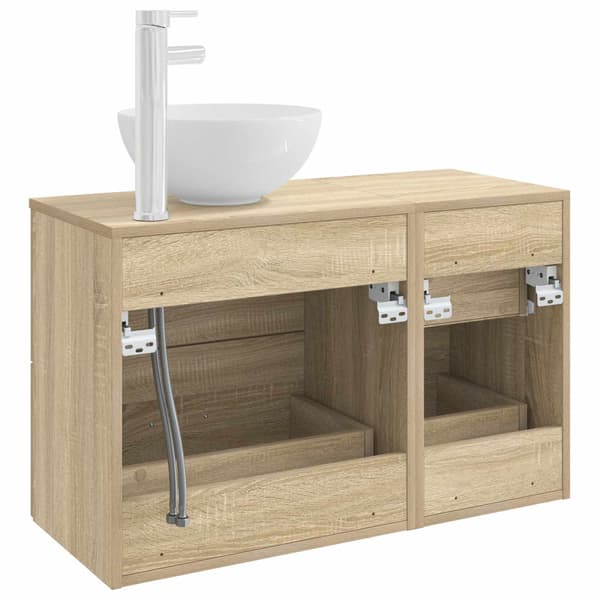 Badrumsmöbelset 2 pcs Sonoma-ek Konstruerat trä