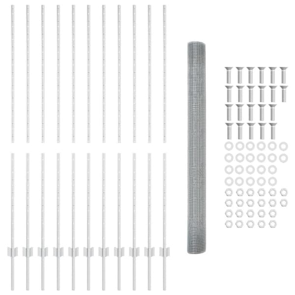 Stängsel med stolpe Silver 1,5 x 25 m Stål