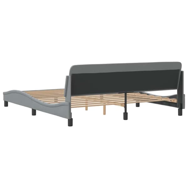 Bed Frame "Dover" Light Grey 183x213 cm Fabric