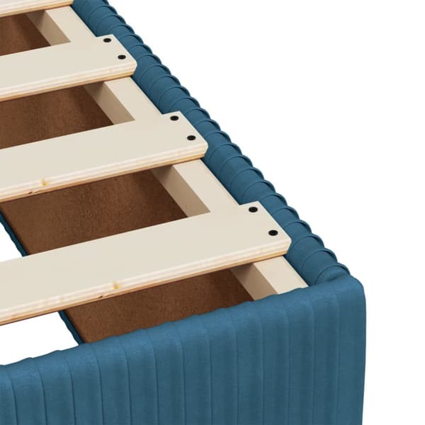 Ramsäng med madrass mörkblå 100x200 cm sammet