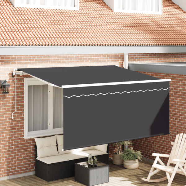 Utfällbar markis Antracit 300 x 200 cm Polyester och aluminium