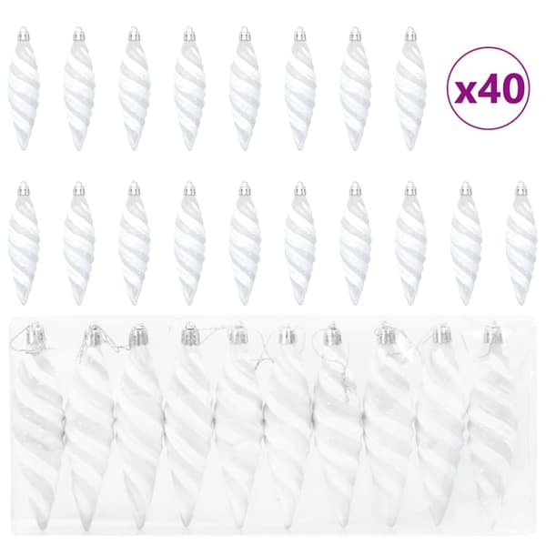 Jul Spiralformad Kula 40 pcs Vit Plast