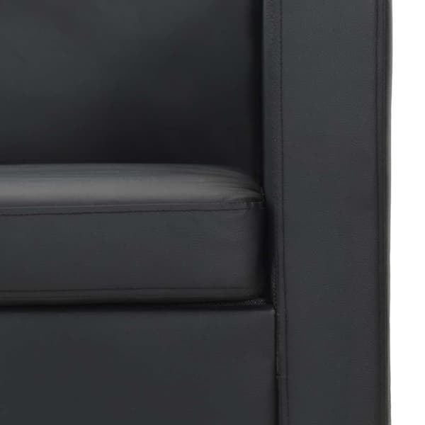 Soffa 3-sits konstläder svart