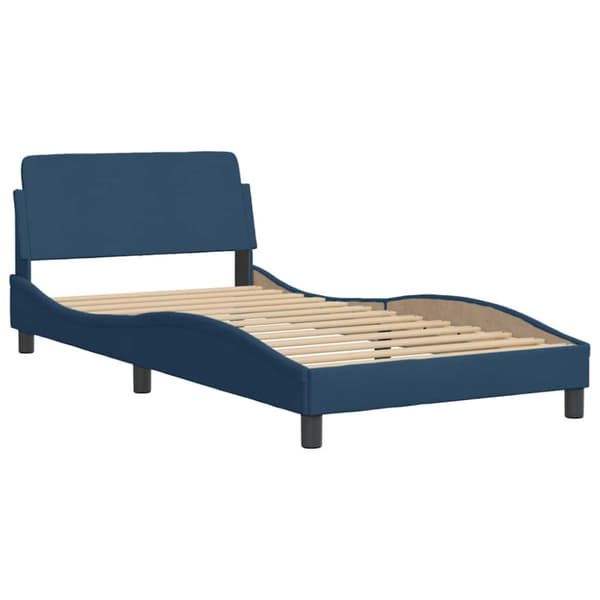Bed Frame without Mattress Blue 100x200 cm Fabric