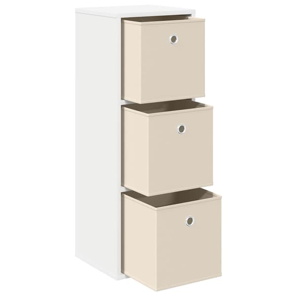 Sideboard med låda Vit 30,5 x 27 x 84,5 cm
