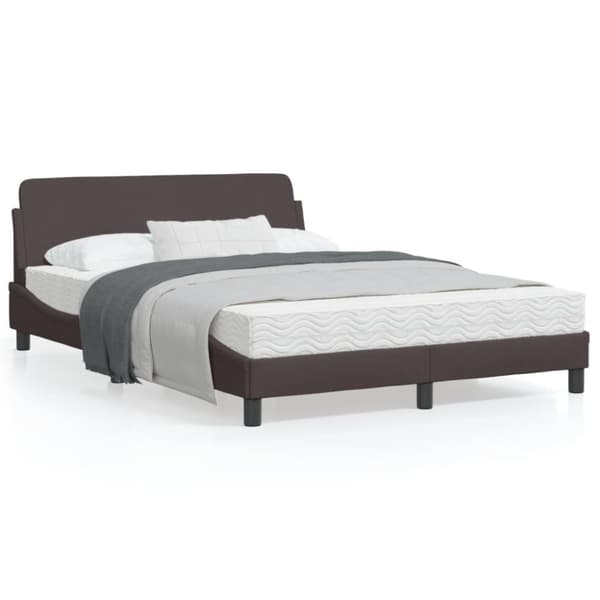 Bed Frame "Dover" Dark Brown 140x190 cm Fabric
