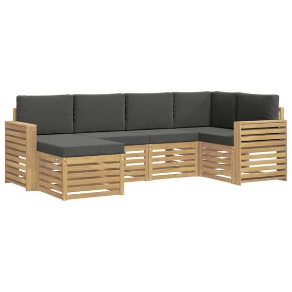 Utomhussoffset 6 pcs Vit och antracit Polyester