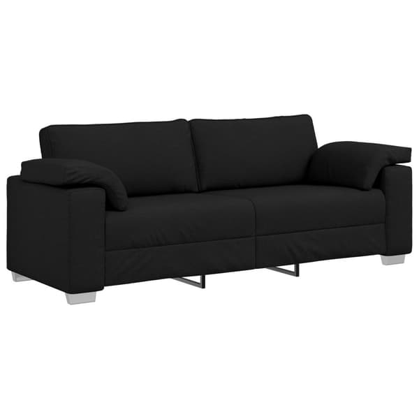 3-Sits soffa Svart 220 cm tyg