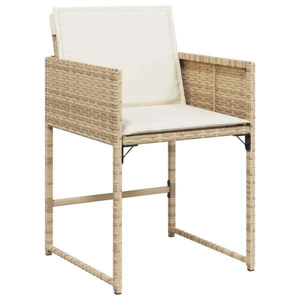 Trädgårdsmöbelset 9 pcs Beige konstrotting
