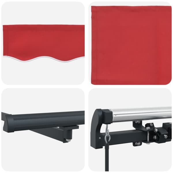 Utfällbar markis Röd 300 x 250 cm Polyester och Stål