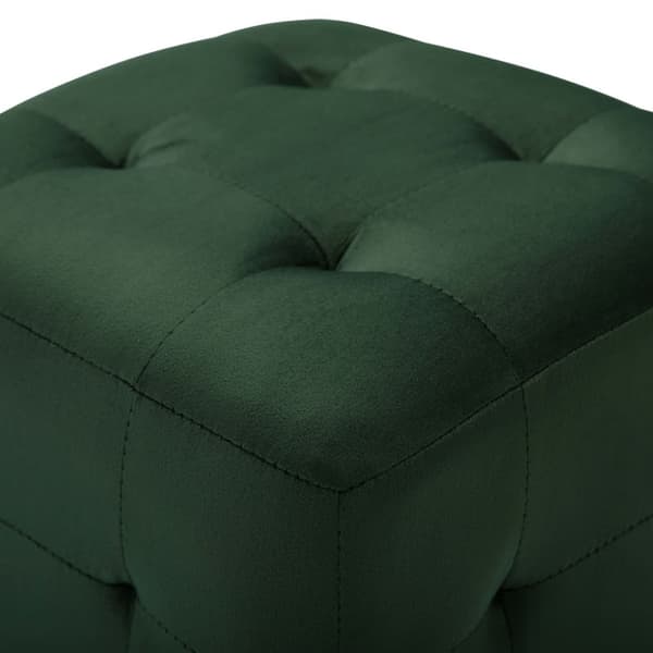Sittpuff 2 st grön 30x30x30 cm sammetstyg