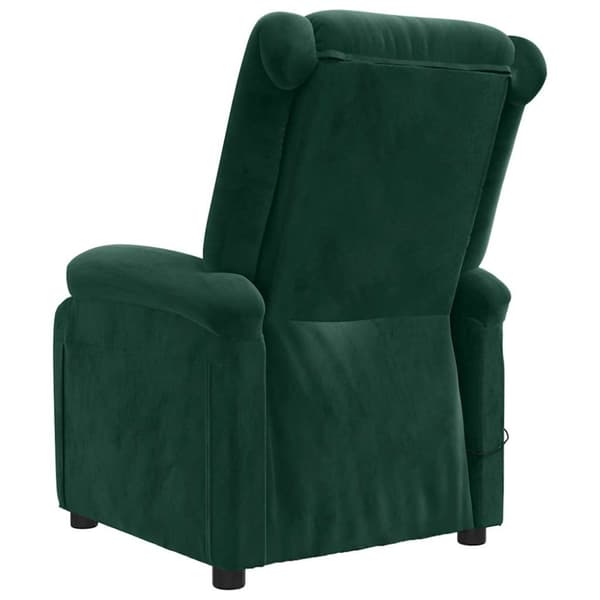Massagefåtölj mörkgrön sammet