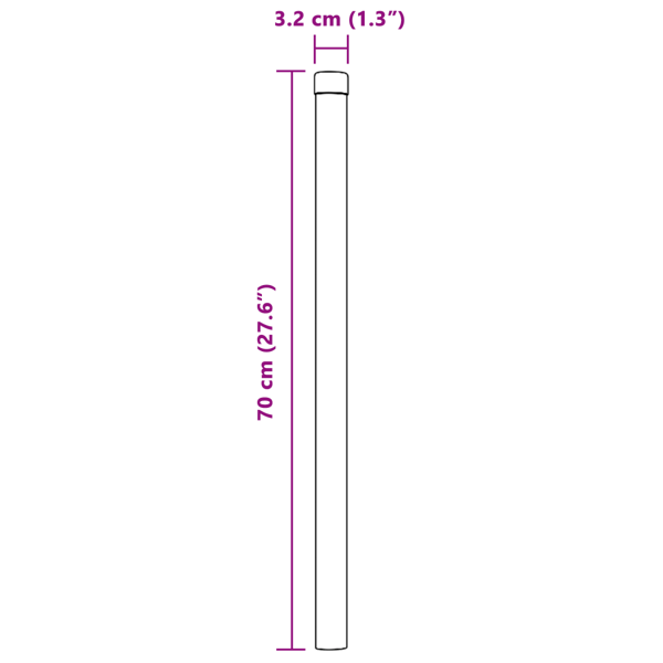 Stängselstolpe 2 pcs Silver 70 cm Pulverlackerad stål