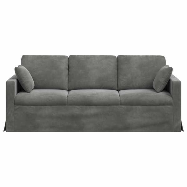 Soffa Mörkgrå 198 x 78 x 80 cm Sammet